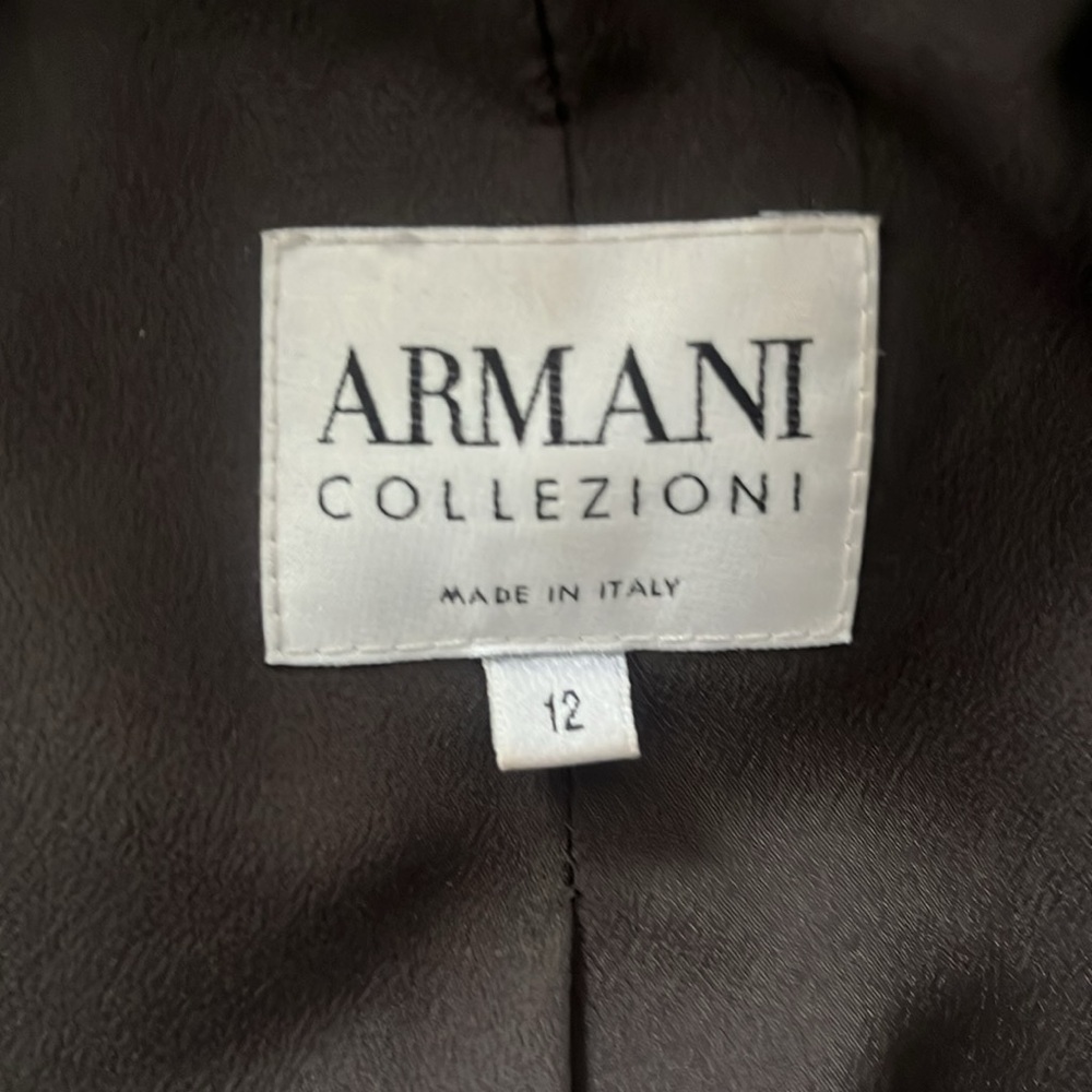 Armani Collezioni Women's Gray Ruffle Jacket - Picture 7 of 8